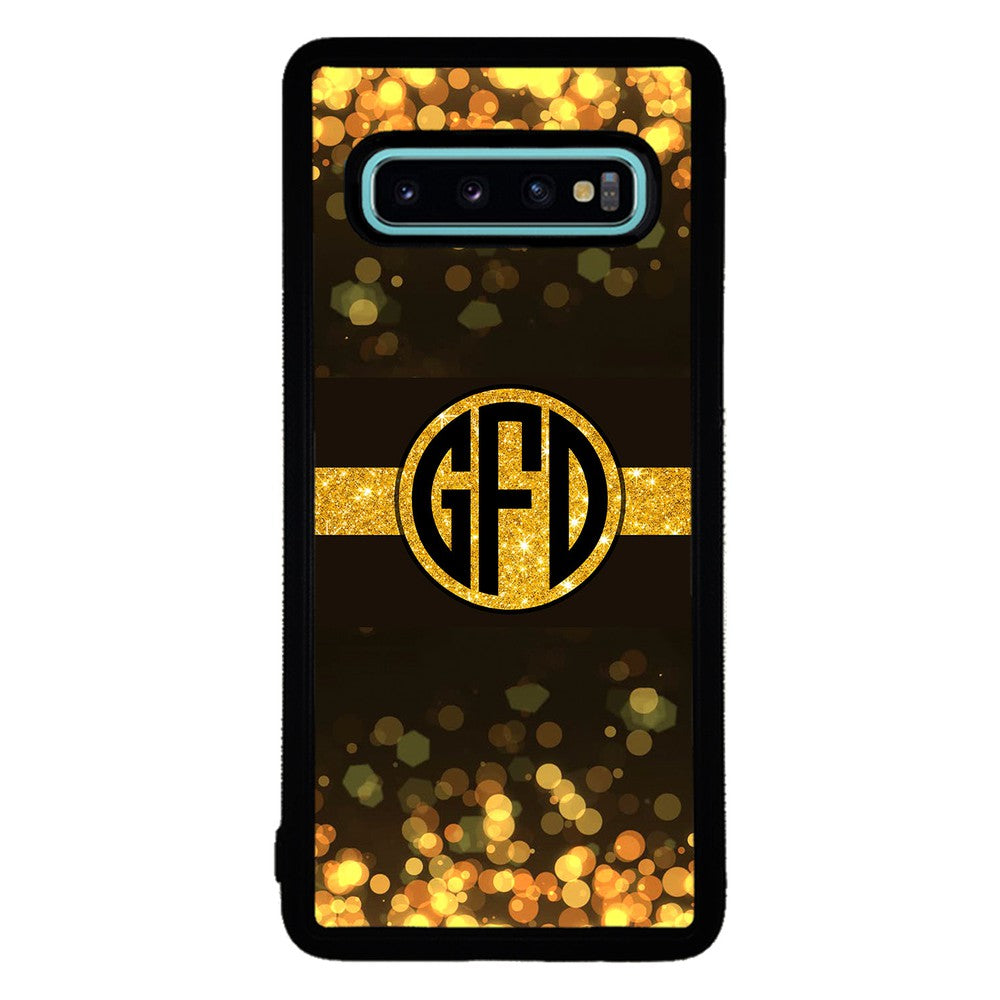 Golden Dots Circle Monogram | Samsung Phone Case