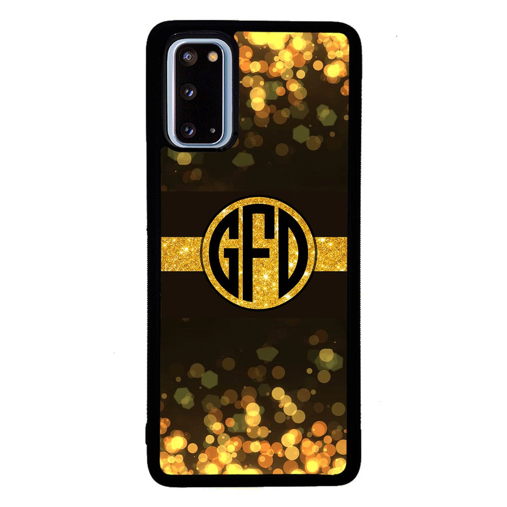 Golden Dots Circle Monogram | Samsung Phone Case