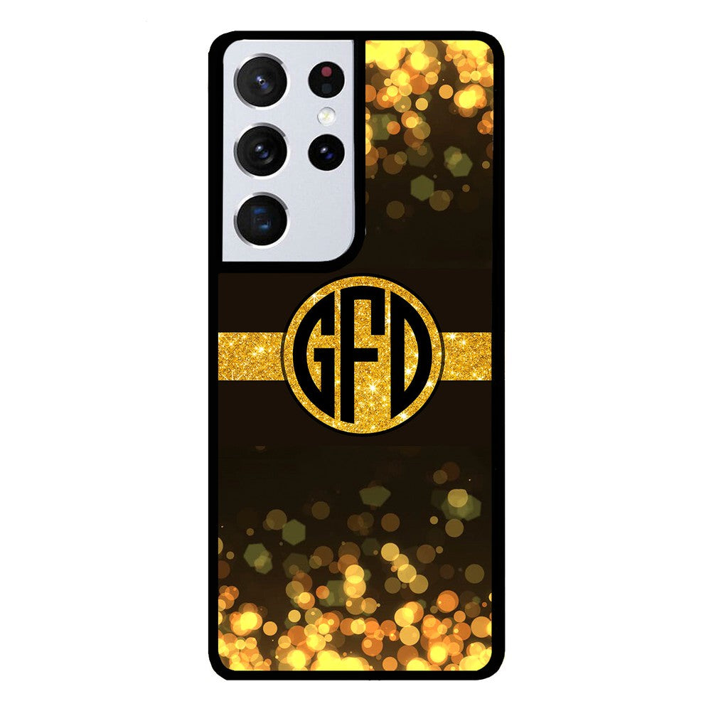 Golden Dots Circle Monogram | Samsung Phone Case