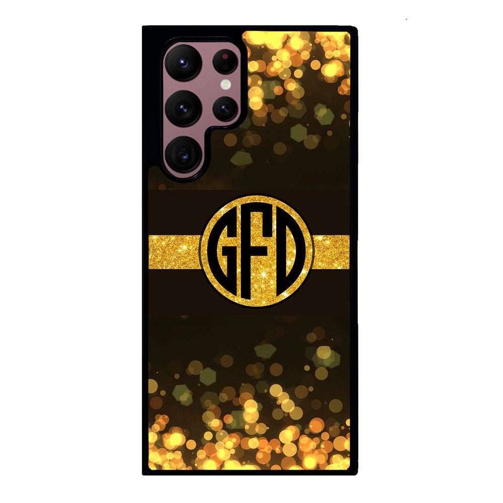 Golden Dots Circle Monogram | Samsung Phone Case