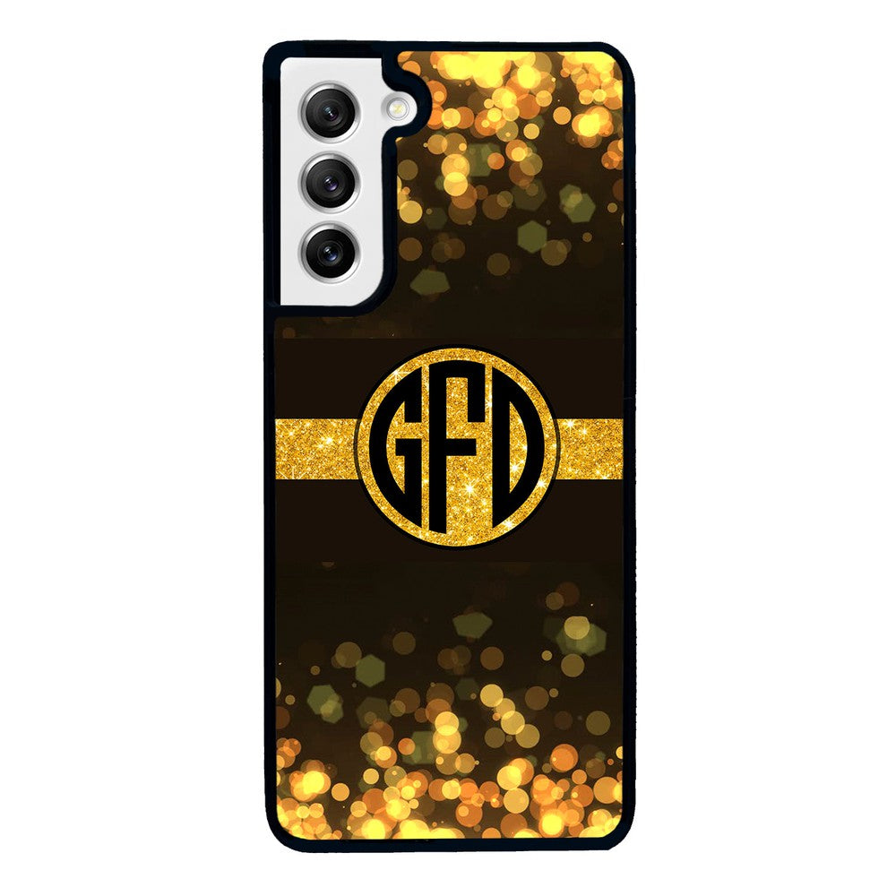 Golden Dots Circle Monogram | Samsung Phone Case