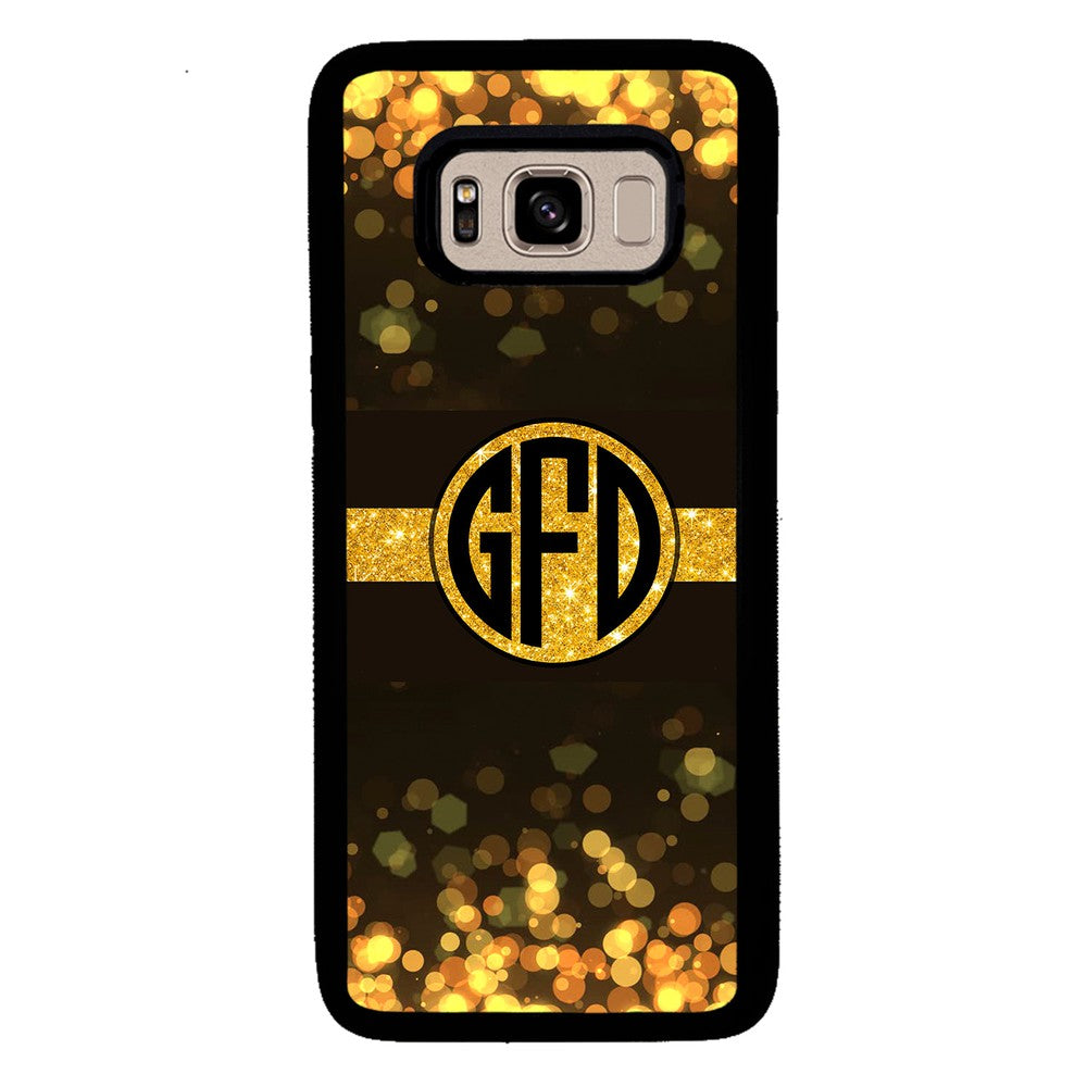 Golden Dots Circle Monogram | Samsung Phone Case