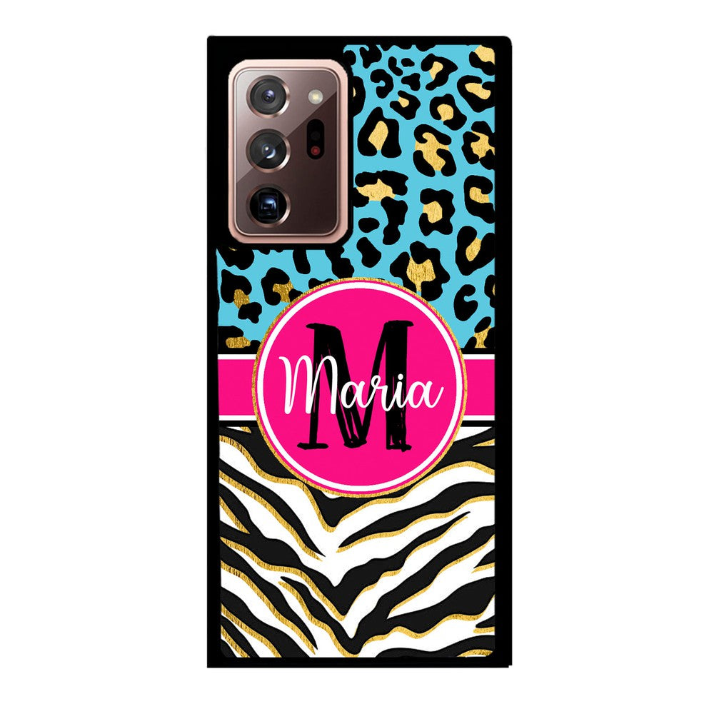 Blue Gold Foil Leopard and Zebra Skin Personalized | Samsung Phone Case