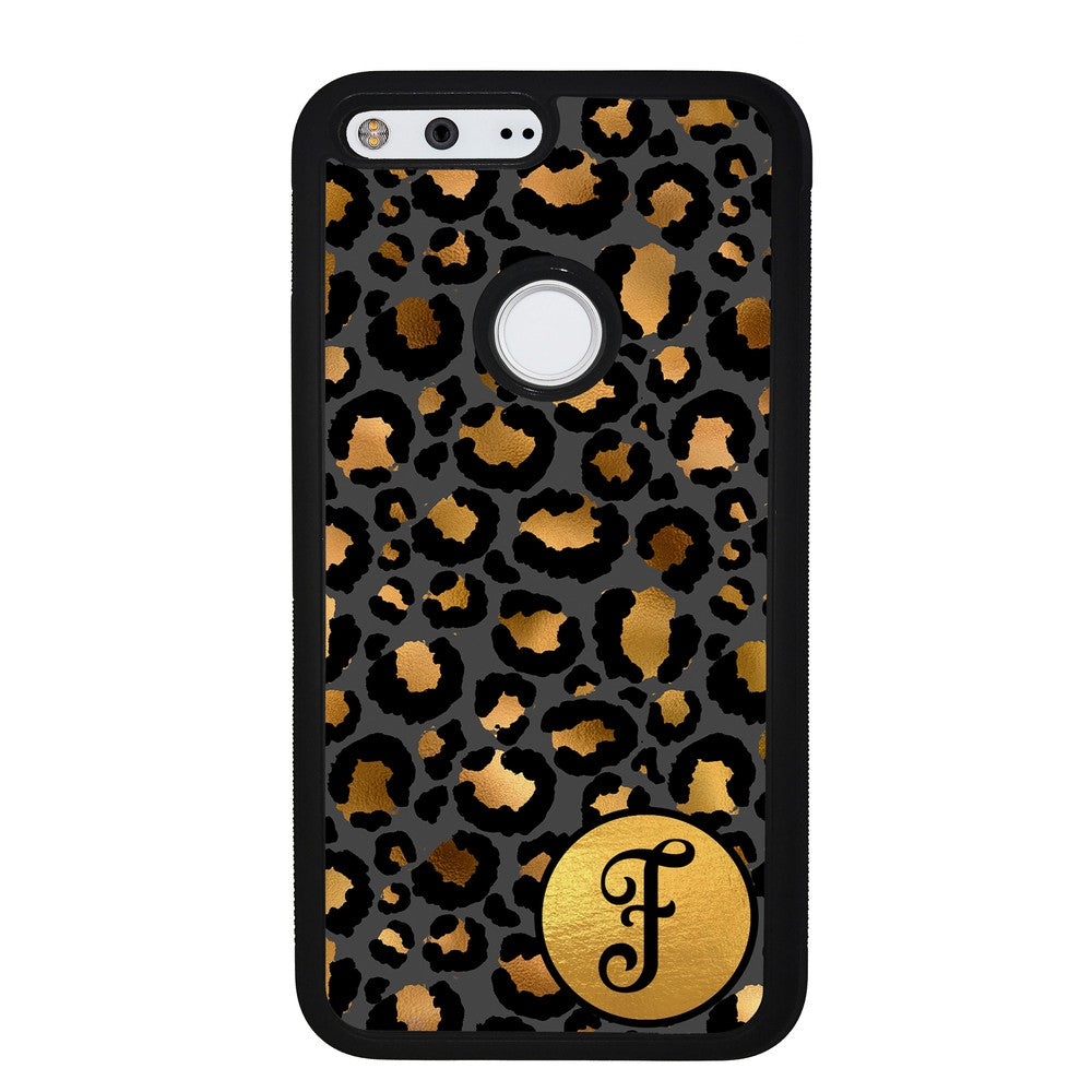 Gold Foil Leopard Skin Personalized | Google Phone Case