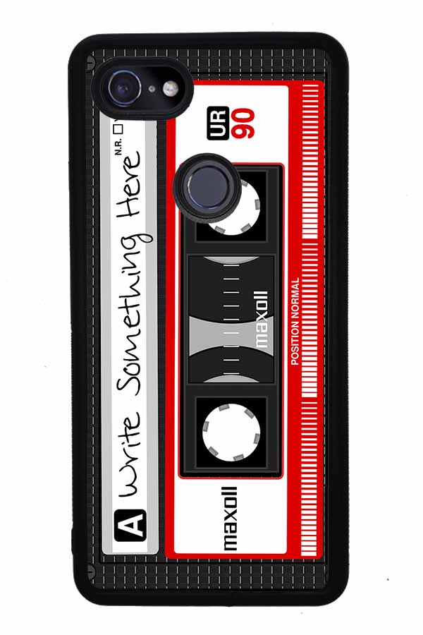 Cassette Tape Black and Red Personalized | Google Phone Case