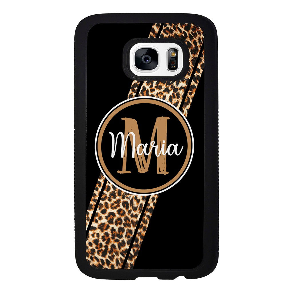 Leopard Animal Skin Stripe Personalized | Samsung Phone Case