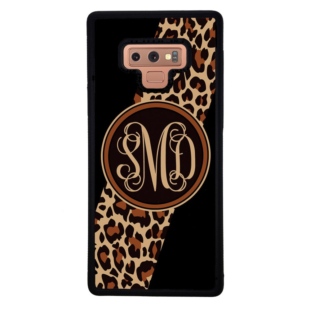 Leopard Animal Skin Script Monogram | Samsung Phone Case
