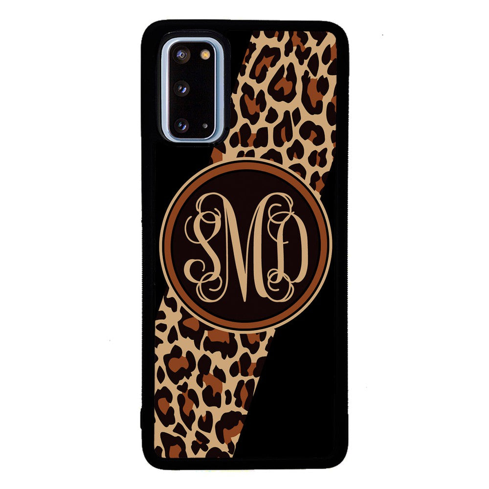 Leopard Animal Skin Script Monogram | Samsung Phone Case