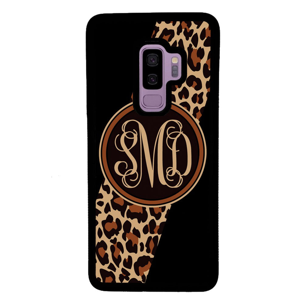 Leopard Animal Skin Script Monogram | Samsung Phone Case