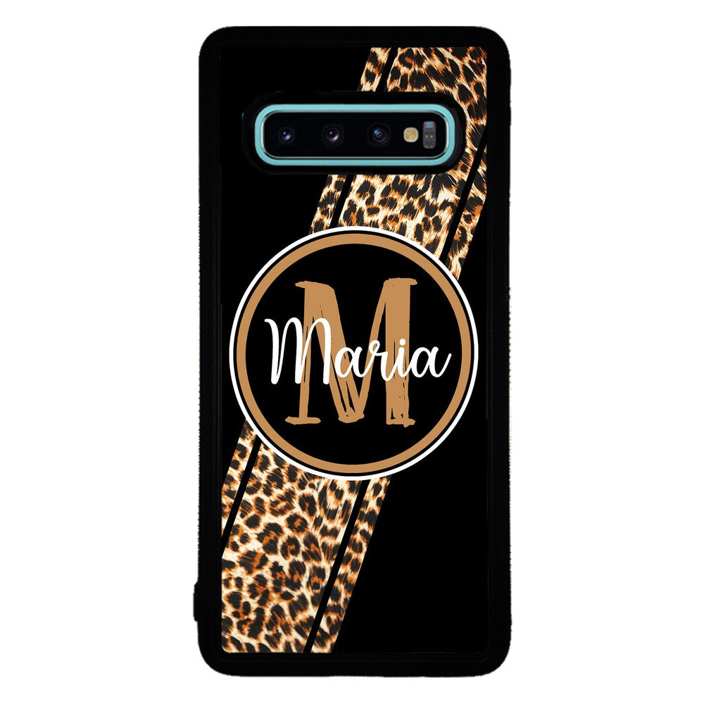 Leopard Animal Skin Stripe Personalized | Samsung Phone Case