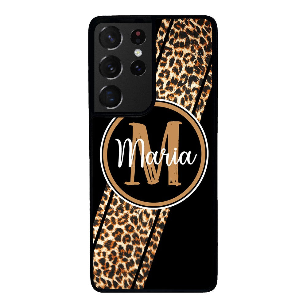 Leopard Animal Skin Stripe Personalized | Samsung Phone Case