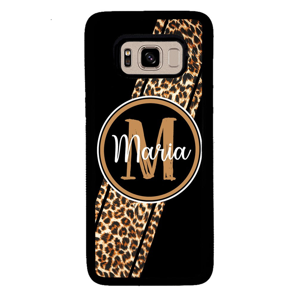 Leopard Animal Skin Stripe Personalized | Samsung Phone Case