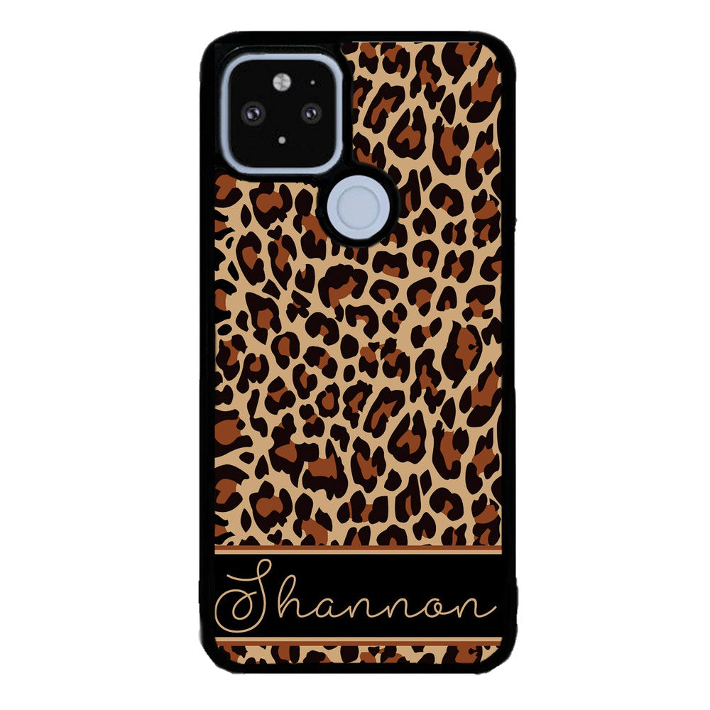 Brown Leopard Skin Personalized | Google Phone Case