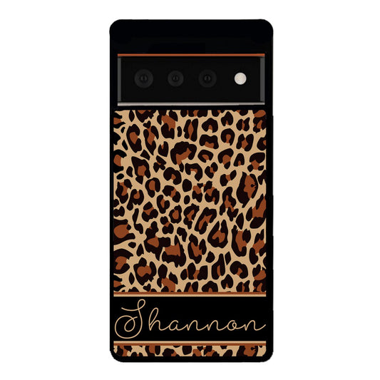 Brown Leopard Skin Personalized | Google Phone Case