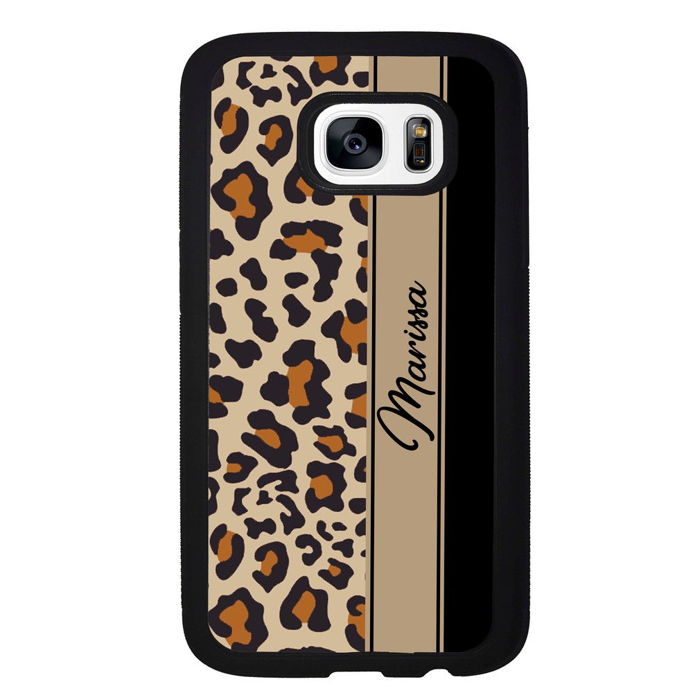 Leopard Skin Brown and Black Personalized | Samsung Phone Case