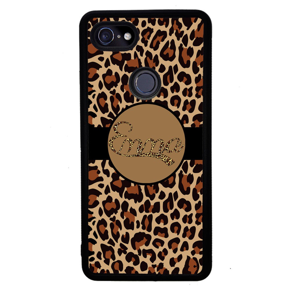 Brown Leopard Skin Personalized | Google Phone Case