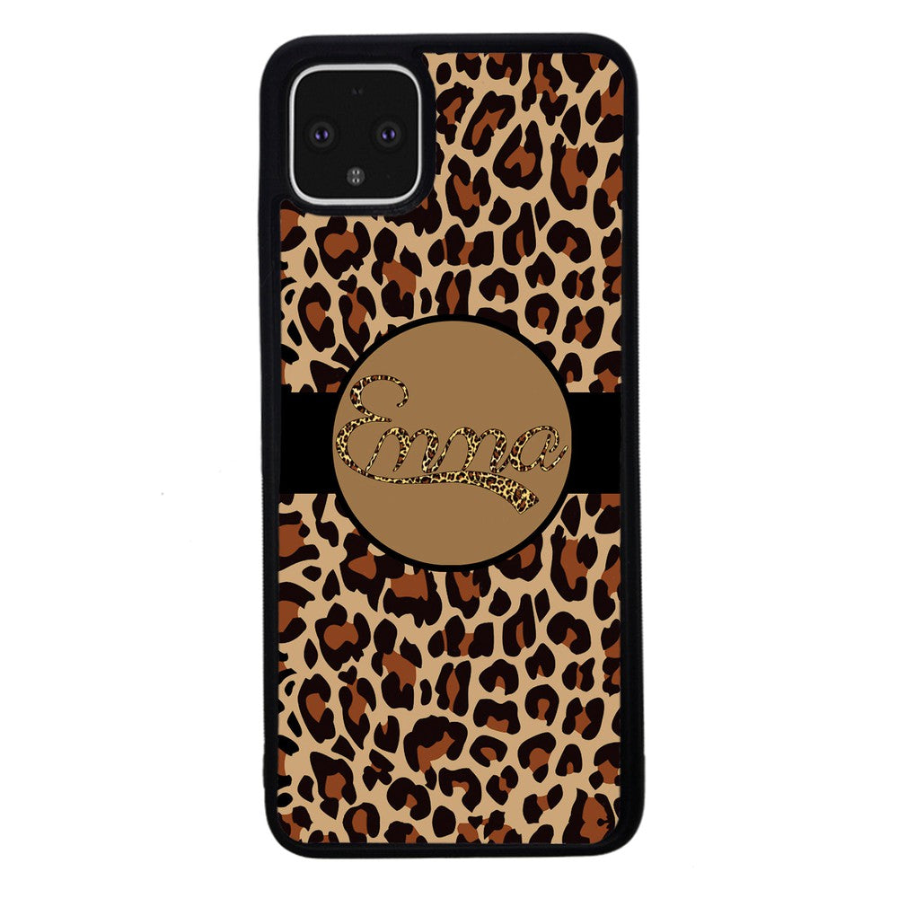 Brown Leopard Skin Personalized | Google Phone Case