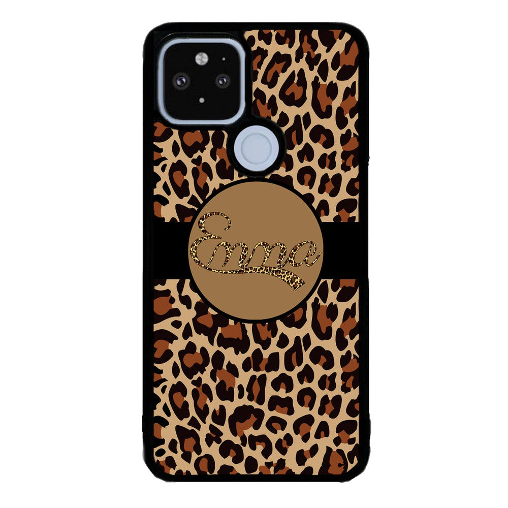 Brown Leopard Skin Personalized | Google Phone Case