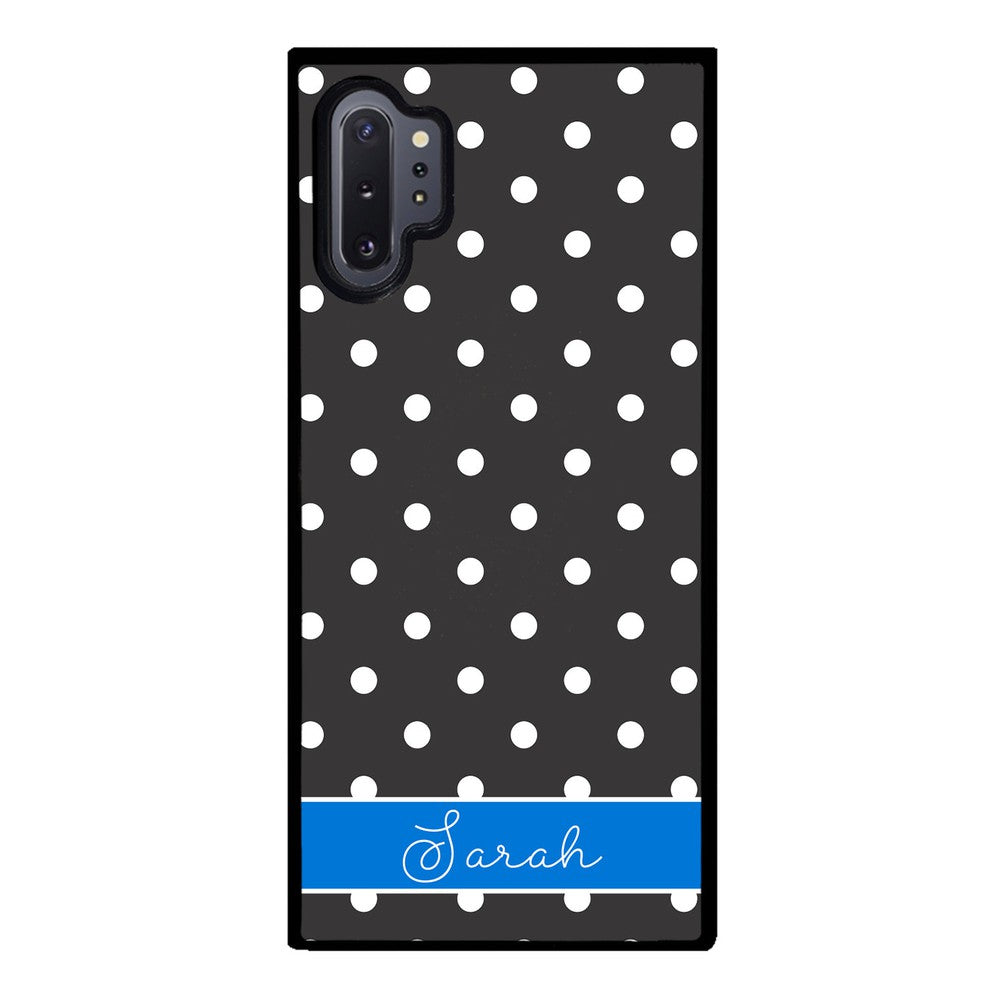 Black Polka Dot Blue Personalized | Samsung Phone Case