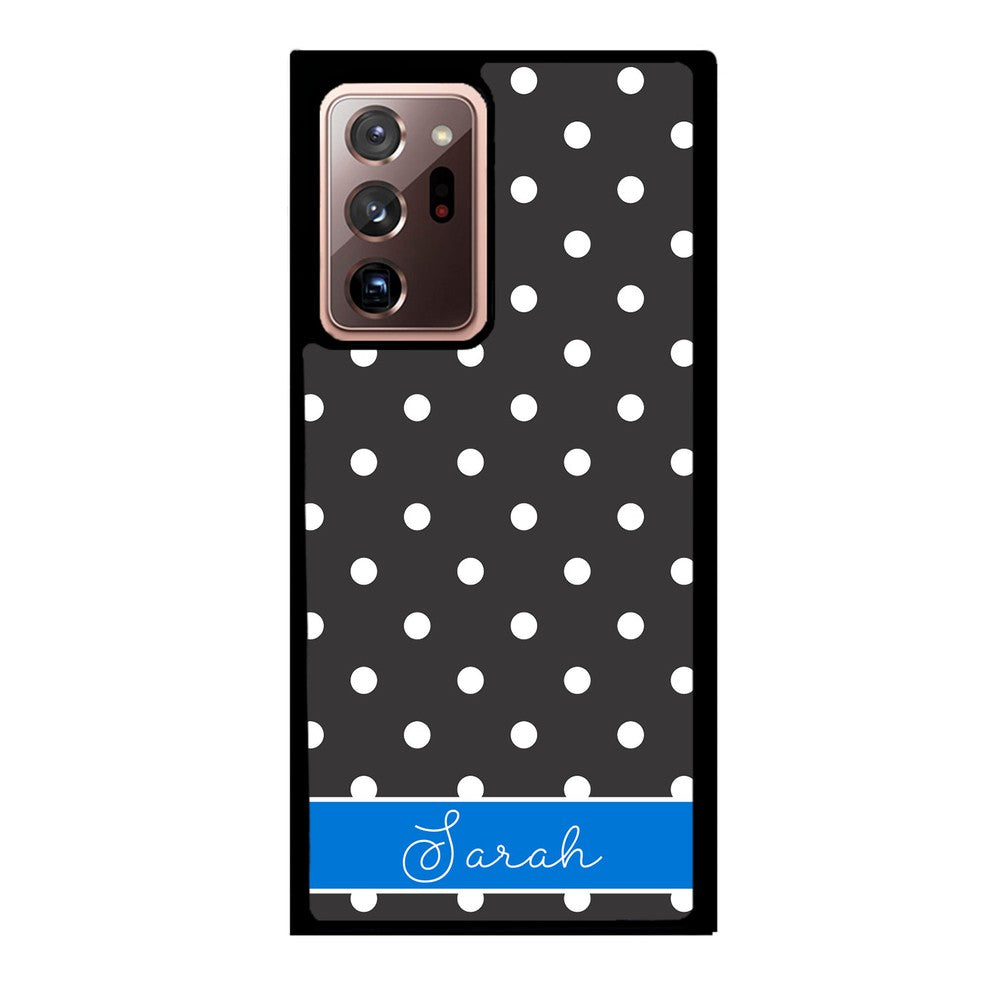 Black Polka Dot Blue Personalized | Samsung Phone Case