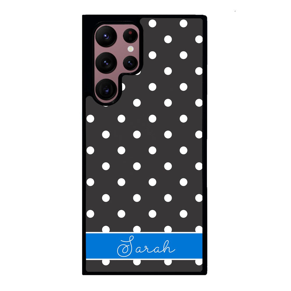 Black Polka Dot Blue Personalized | Samsung Phone Case