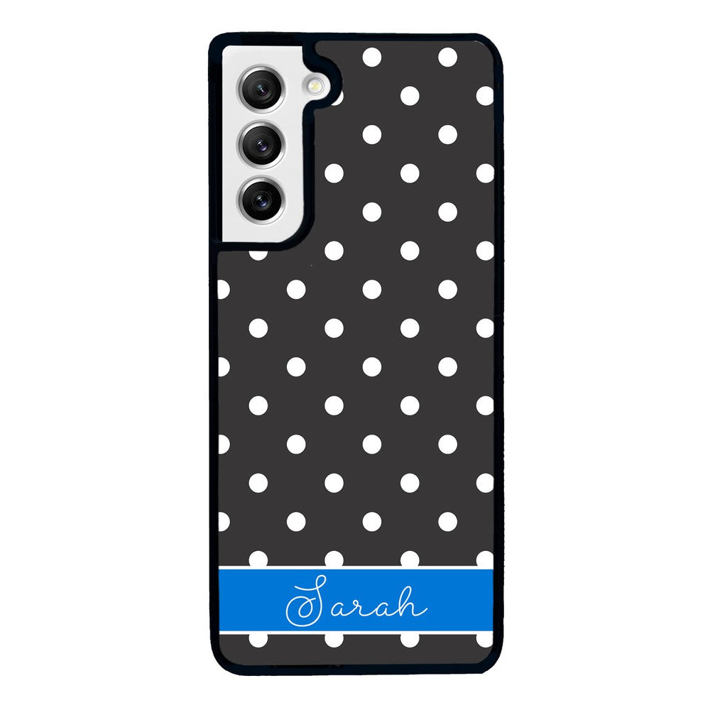Black Polka Dot Blue Personalized | Samsung Phone Case