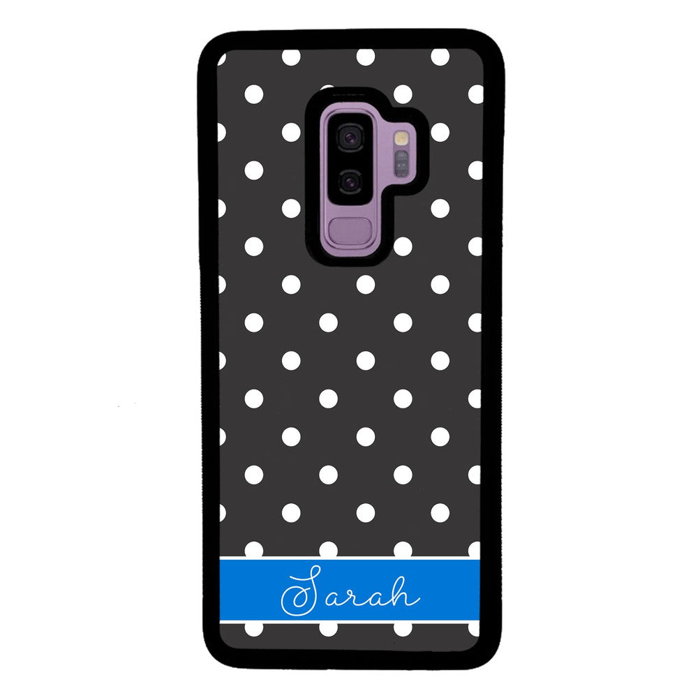 Black Polka Dot Blue Personalized | Samsung Phone Case