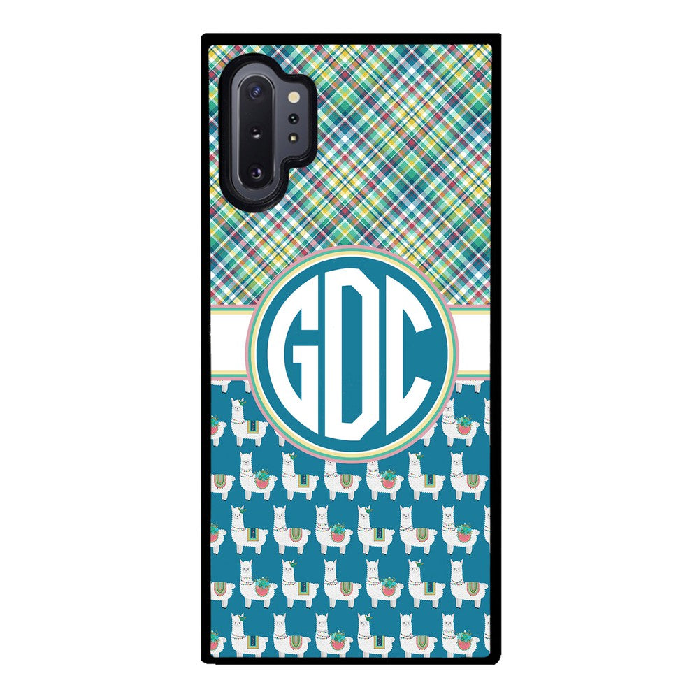 Plaid Llama Monogram | Samsung Phone Case