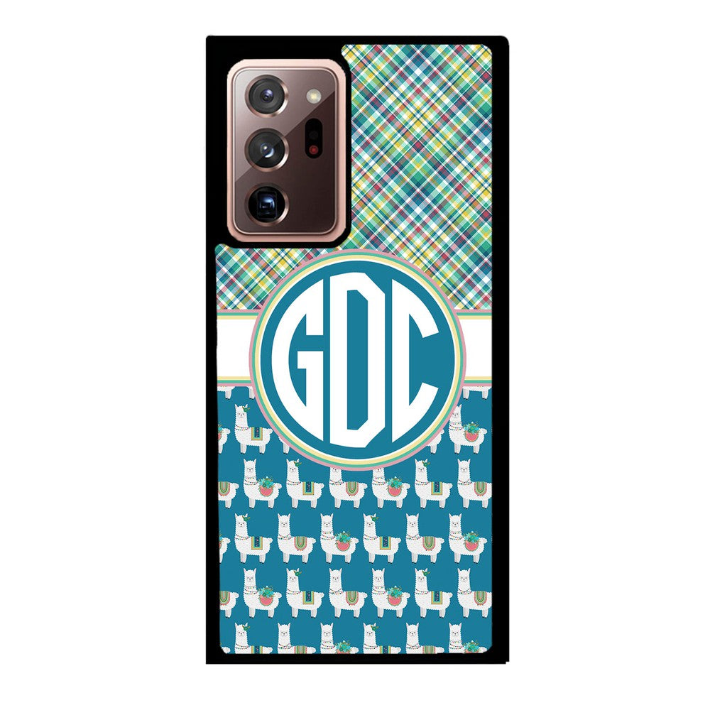 Plaid Llama Monogram | Samsung Phone Case