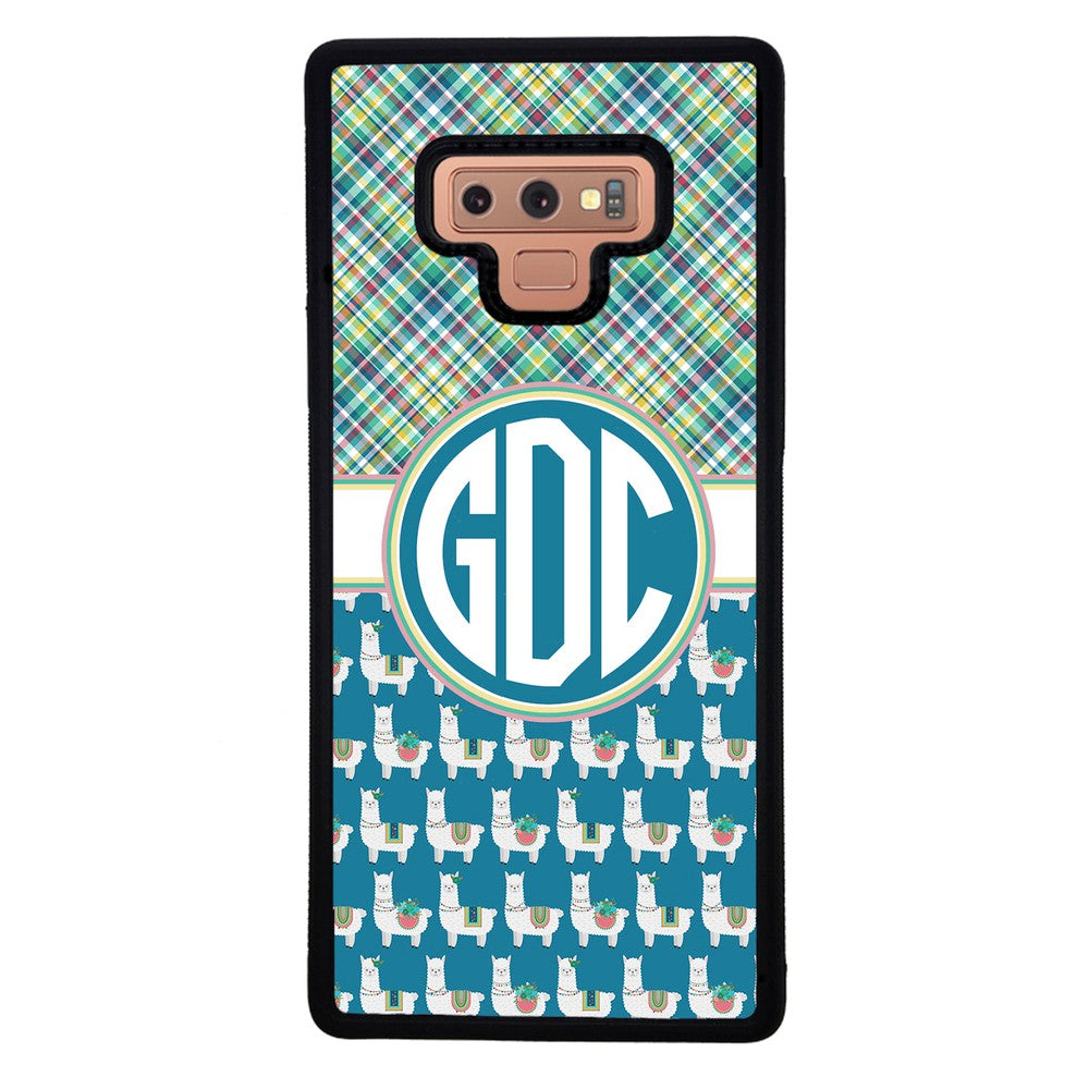 Plaid Llama Monogram | Samsung Phone Case