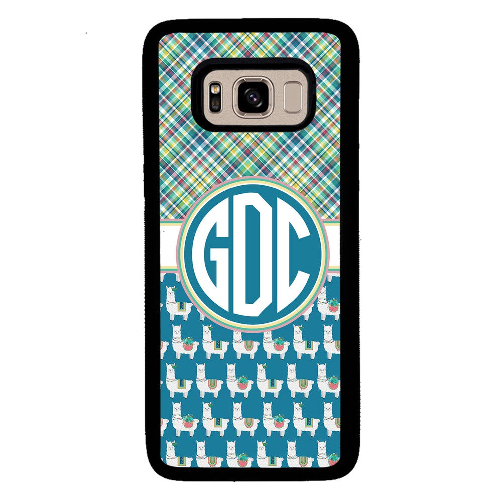 Plaid Llama Monogram | Samsung Phone Case
