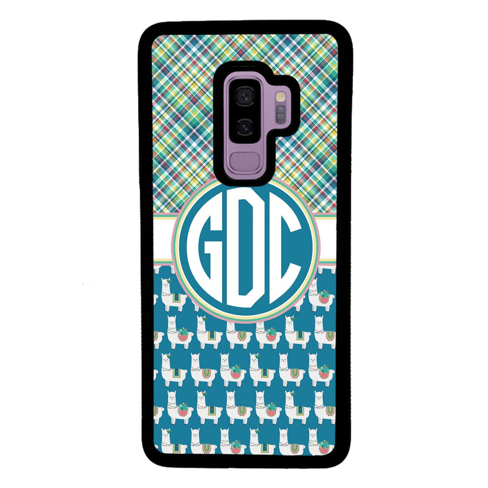 Plaid Llama Monogram | Samsung Phone Case