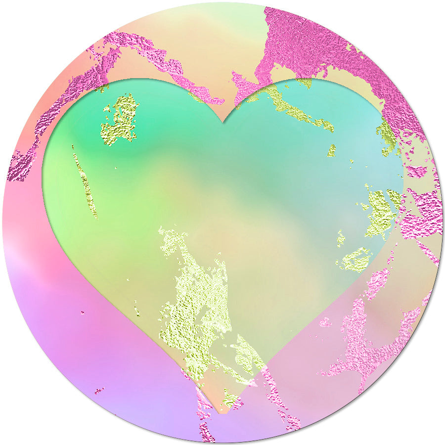 Pink Yellow Unicorn Marble Heart Phone Stand