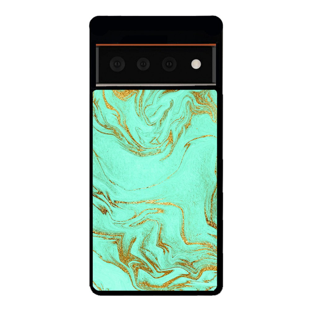 Mint and Gold Marble | Google Phone Case