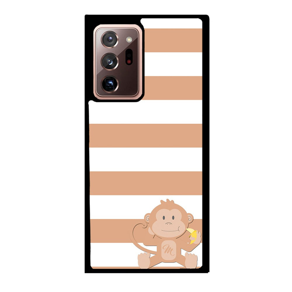 Monkey Brown and White Bars Initial | Samsung Phone Case