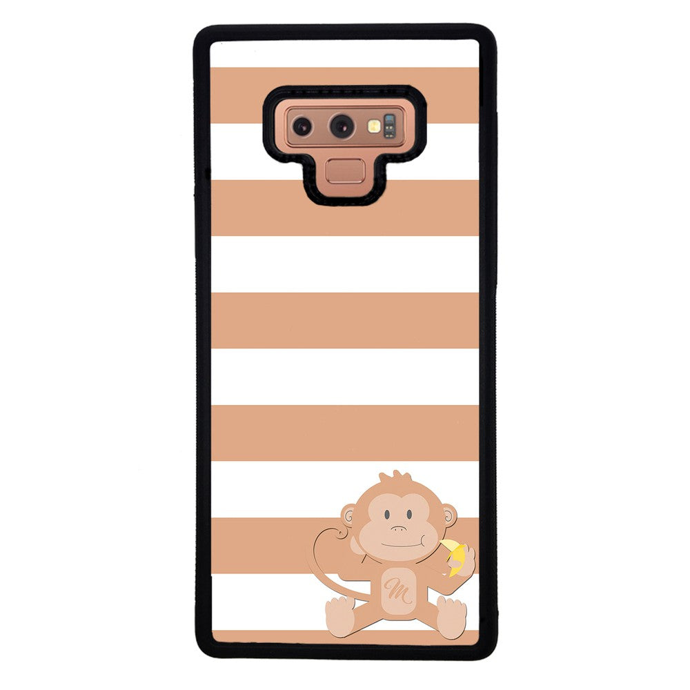 Monkey Brown and White Bars Initial | Samsung Phone Case