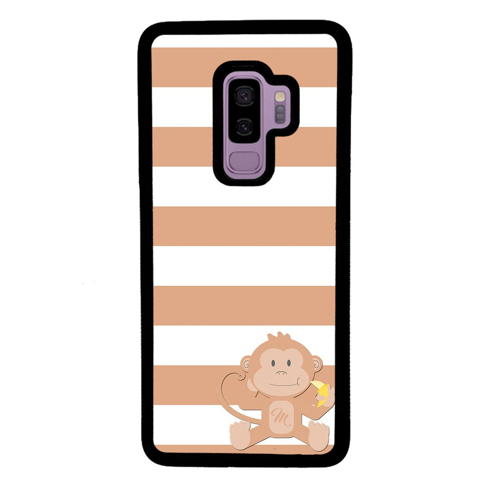 Monkey Brown and White Bars Initial | Samsung Phone Case