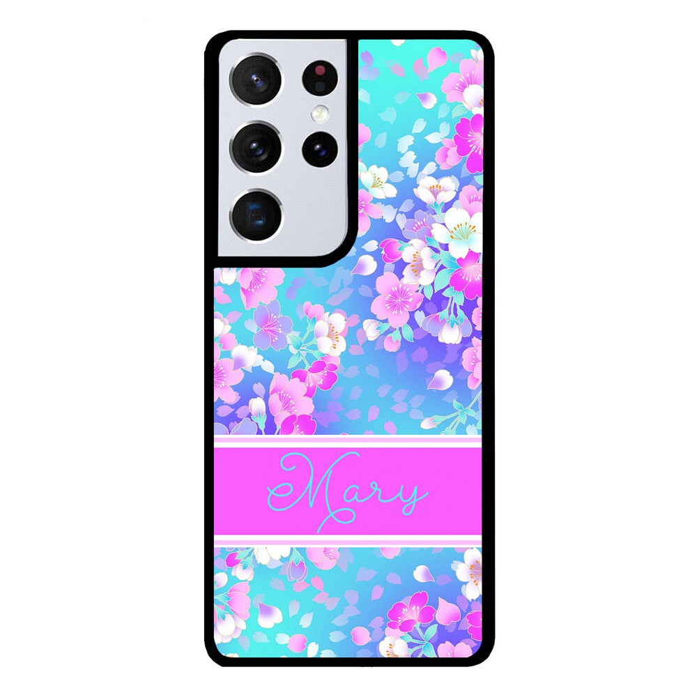 Neon Flower Pattern Personalized | Samsung Phone Case