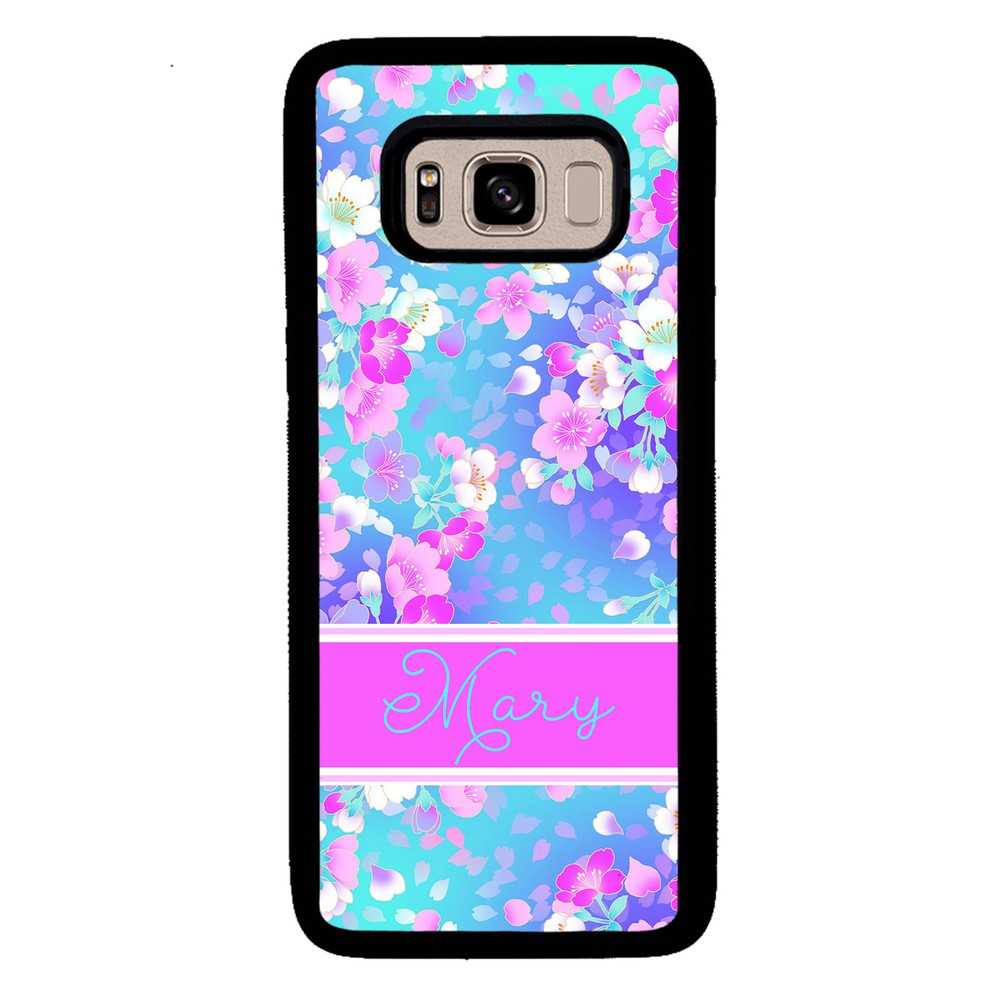 Neon Flower Pattern Personalized | Samsung Phone Case