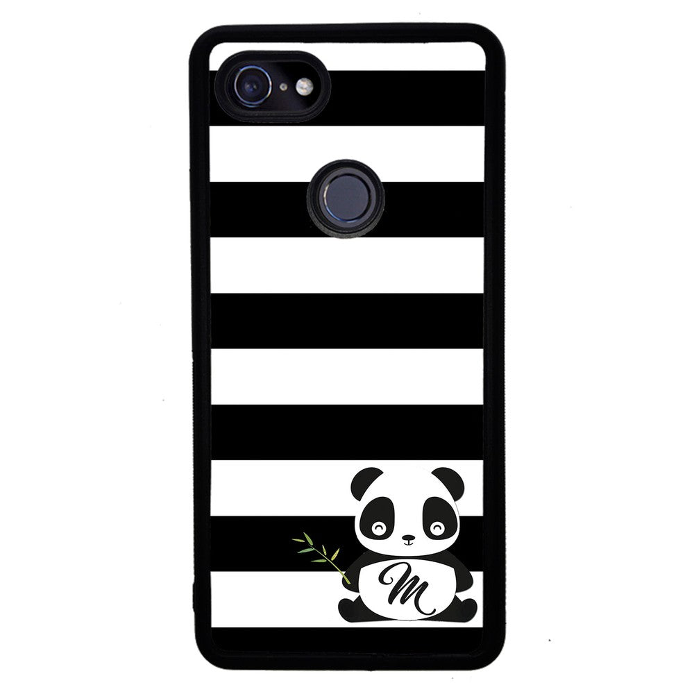 Panda Black and White Bars Initial | Google Phone Case