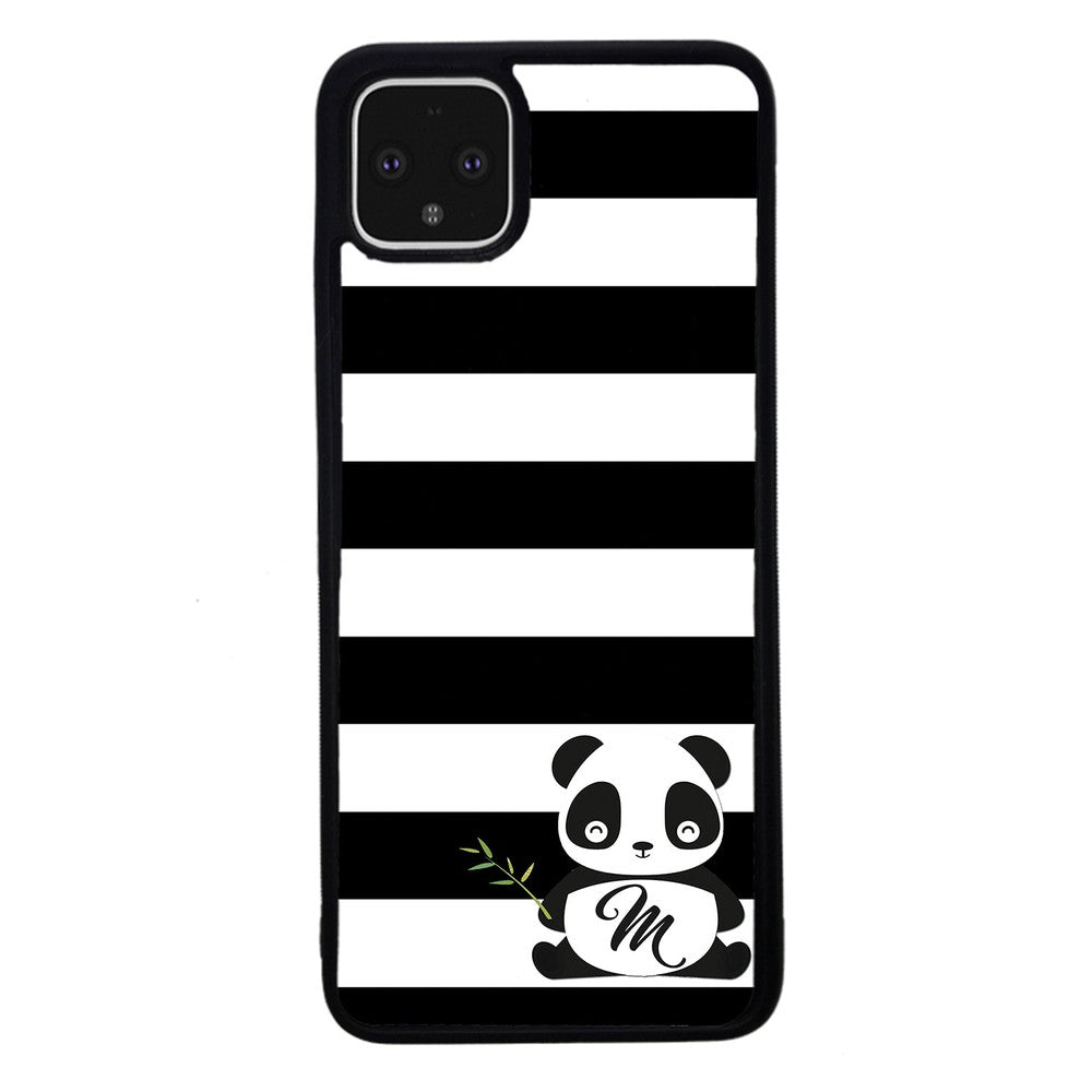 Panda Black and White Bars Initial | Google Phone Case