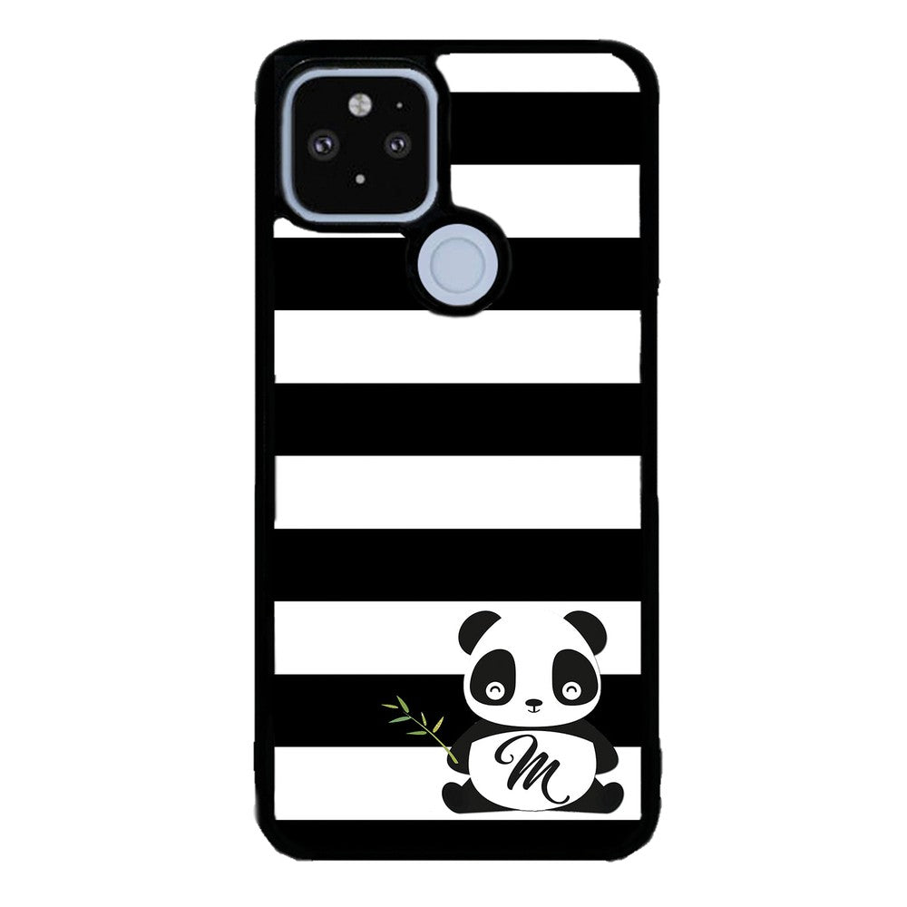 Panda Black and White Bars Initial | Google Phone Case