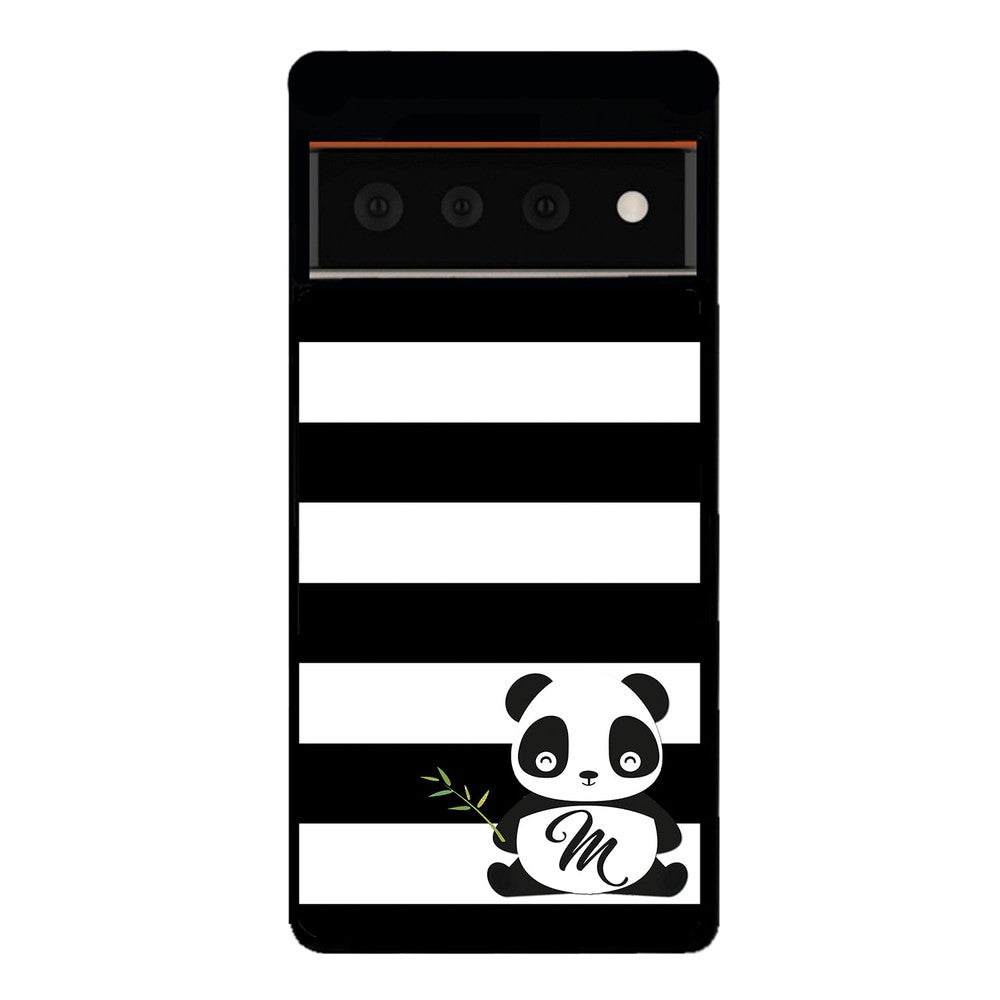 Panda Black and White Bars Initial | Google Phone Case