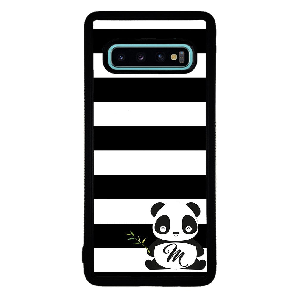 Panda Black and White Bars Initial | Samsung Phone Case