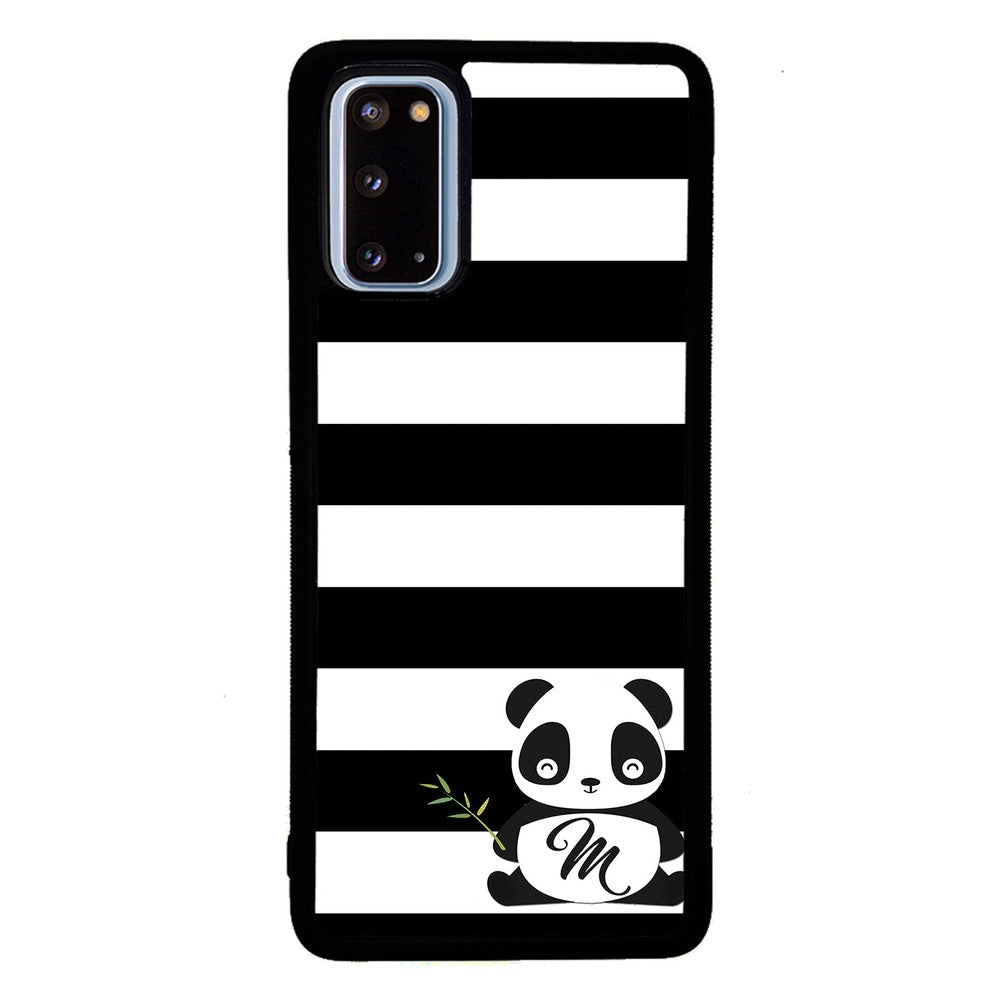 Panda Black and White Bars Initial | Samsung Phone Case