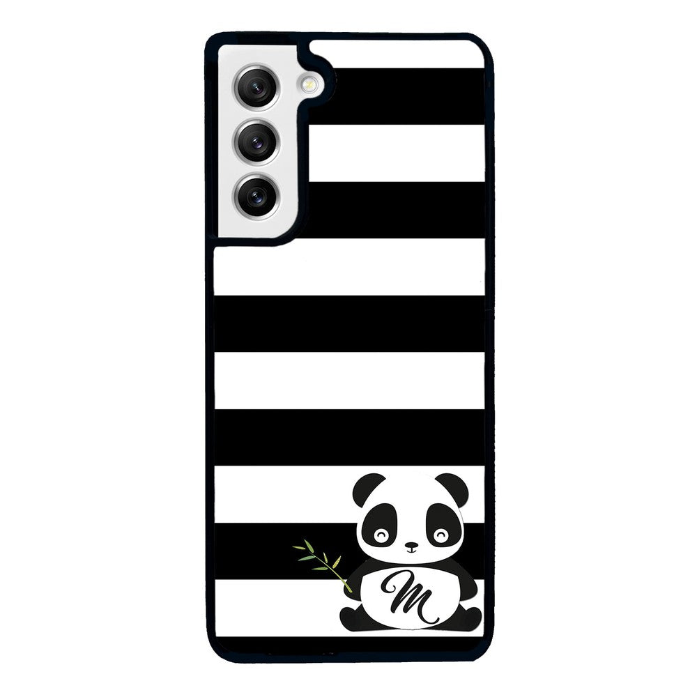 Panda Black and White Bars Initial | Samsung Phone Case