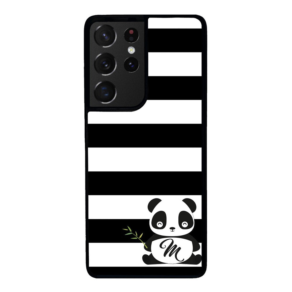 Panda Black and White Bars Initial | Samsung Phone Case