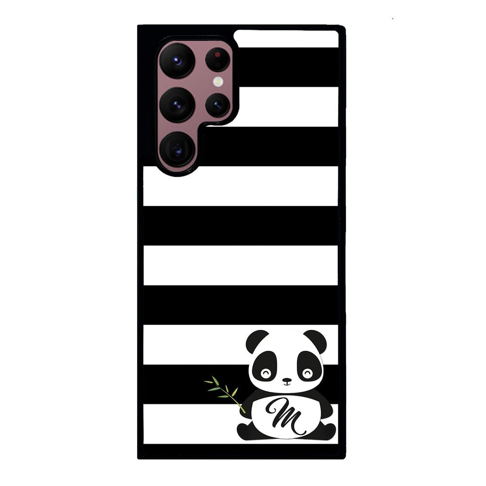 Panda Black and White Bars Initial | Samsung Phone Case
