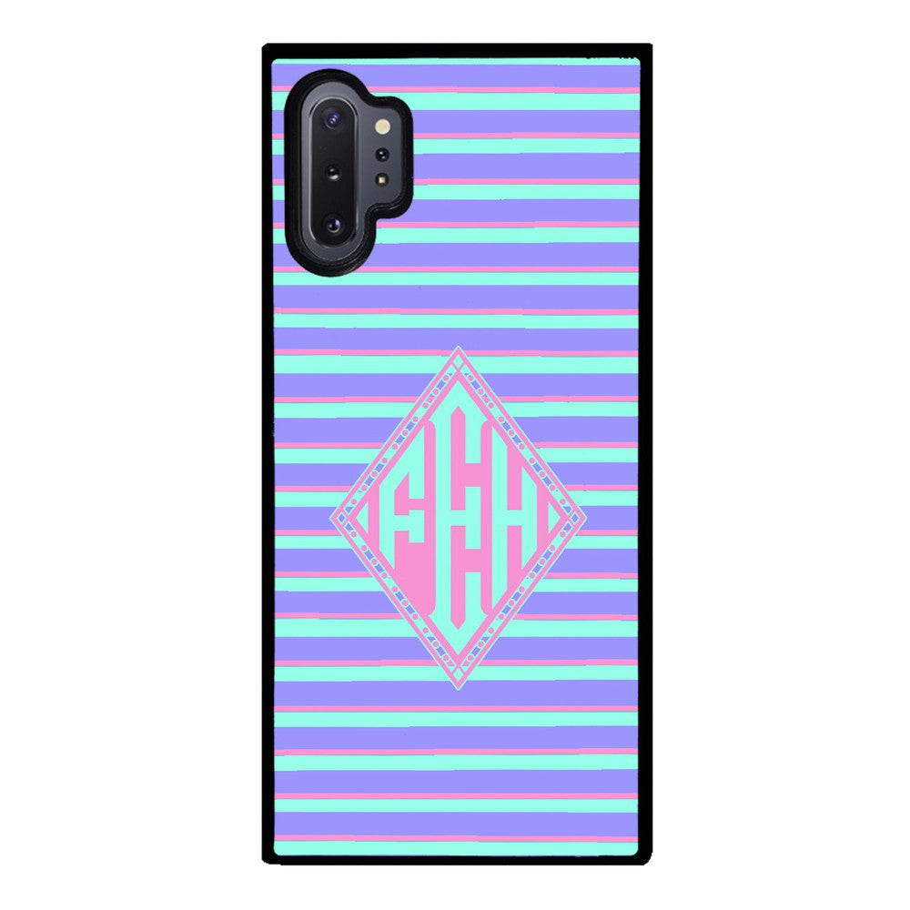 Pastel Pin Stripes Diamond Monogram | Samsung Phone Case