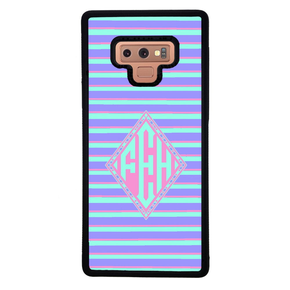 Pastel Pin Stripes Diamond Monogram | Samsung Phone Case